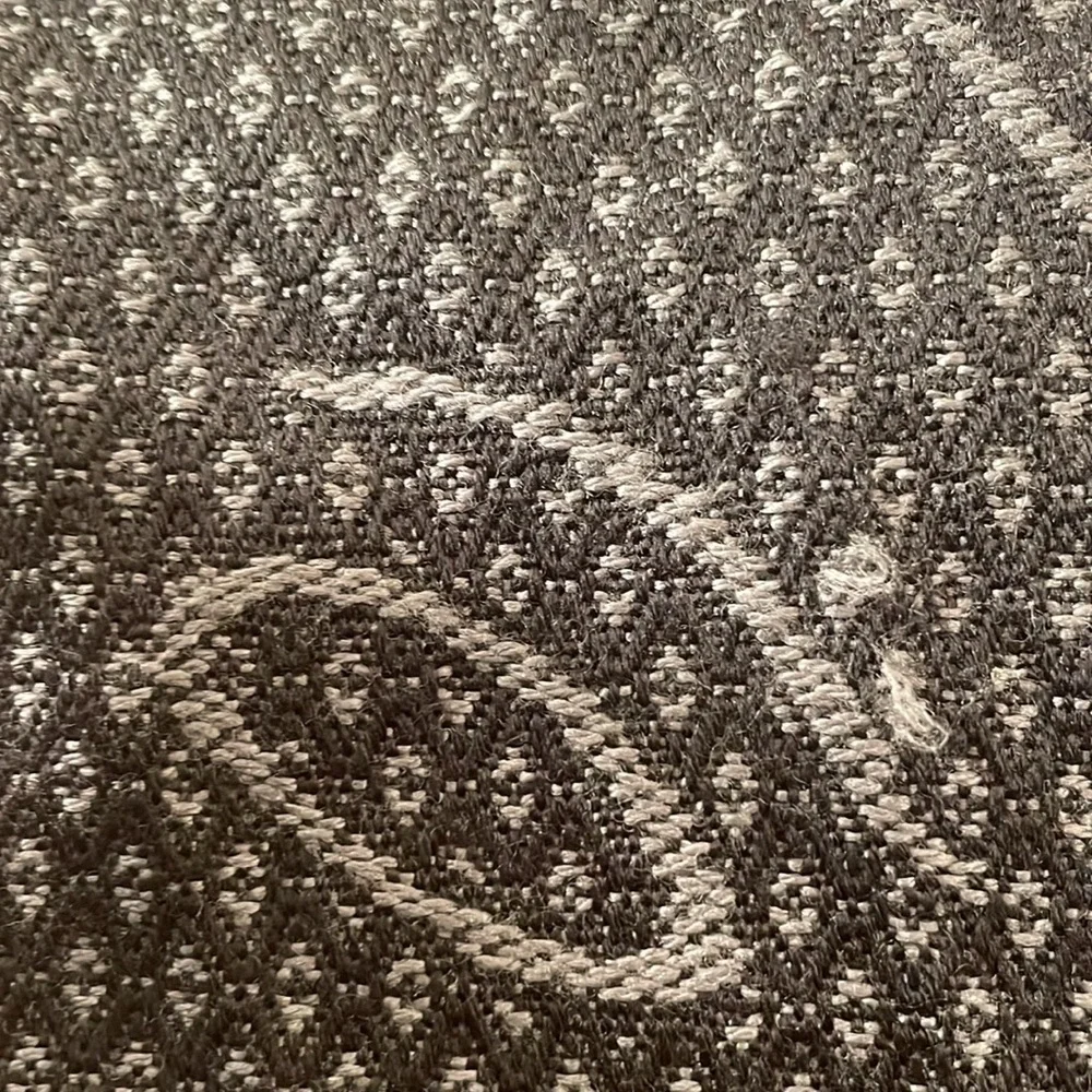 Versace Black and Charcoal Gray Geographic Medusa Fringed Scarf
